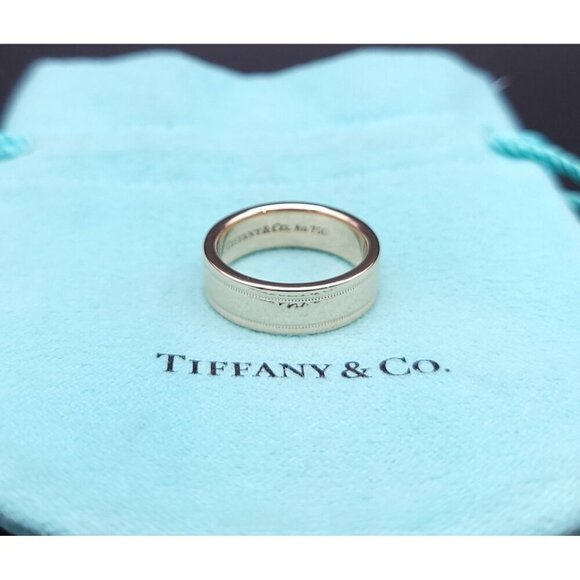 Tiffany & Co 18kt Rose Gold Together Double Milgrain 6mm Wedding Band Size 6.5 - Picture 2 of 15